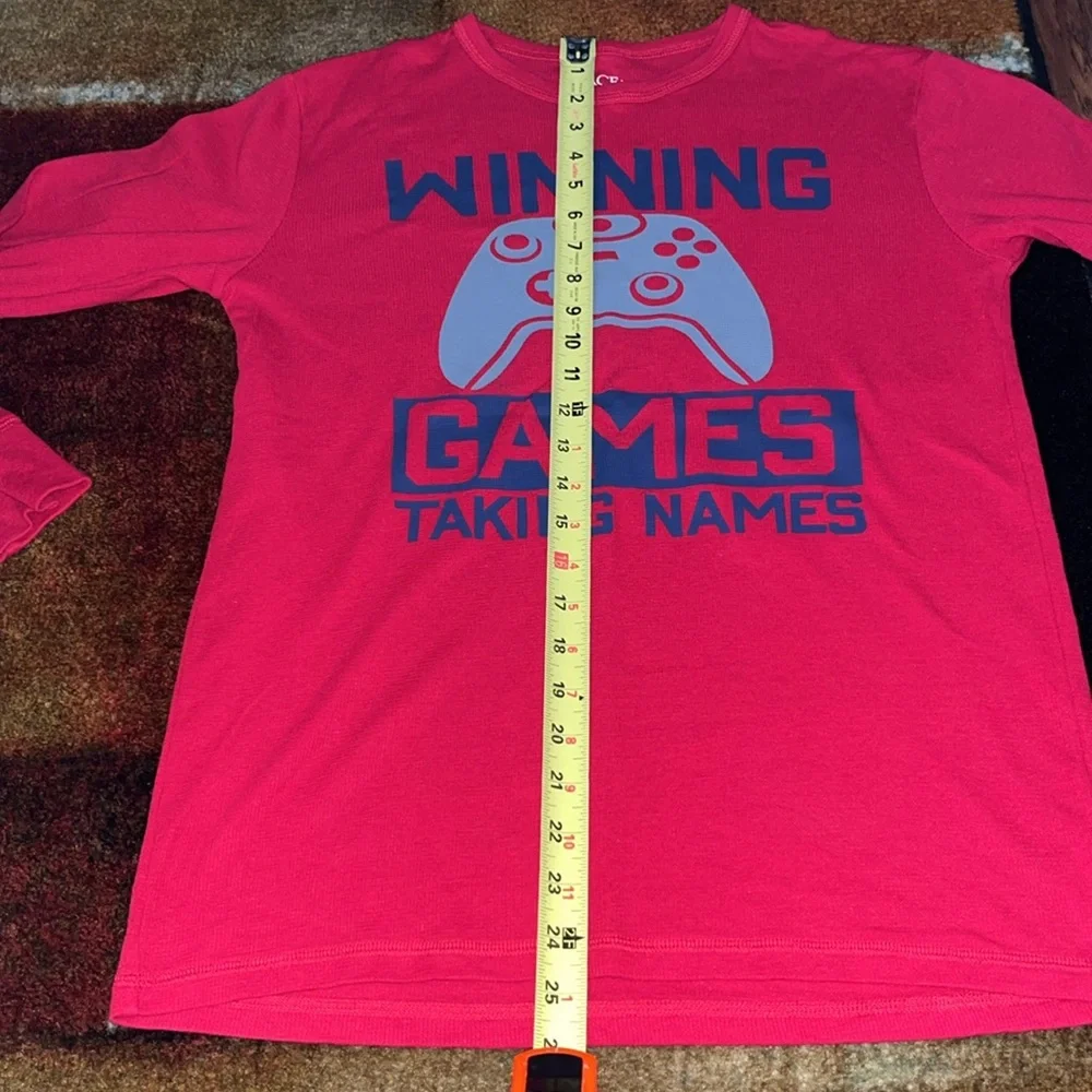 EUC Children’s Place Boys “Winning Games Taking Names” Thermal Top - Sz XXL/16